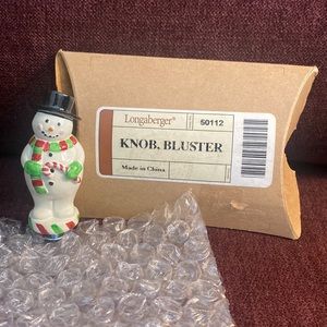 Longaberger Bluster Snowman Knob